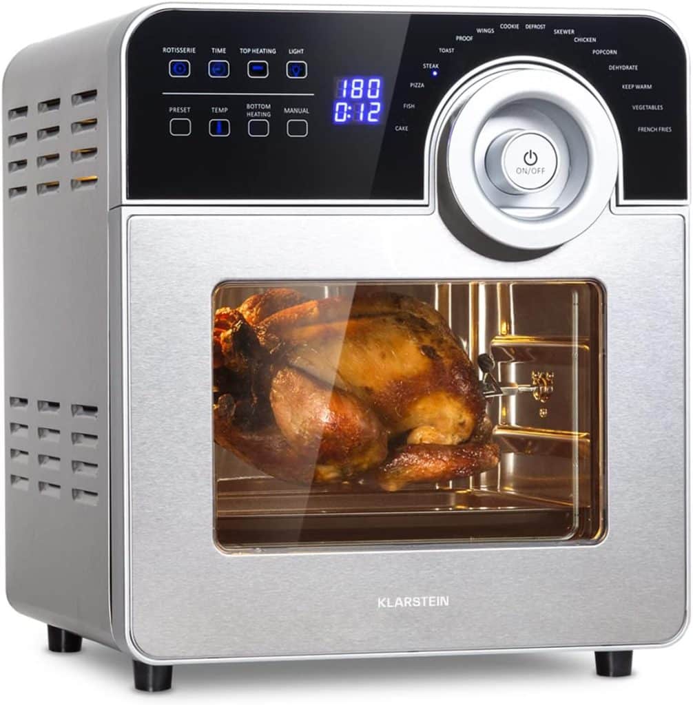 air-fryer-klarstein-aero-vital-cube-argent-14-litres