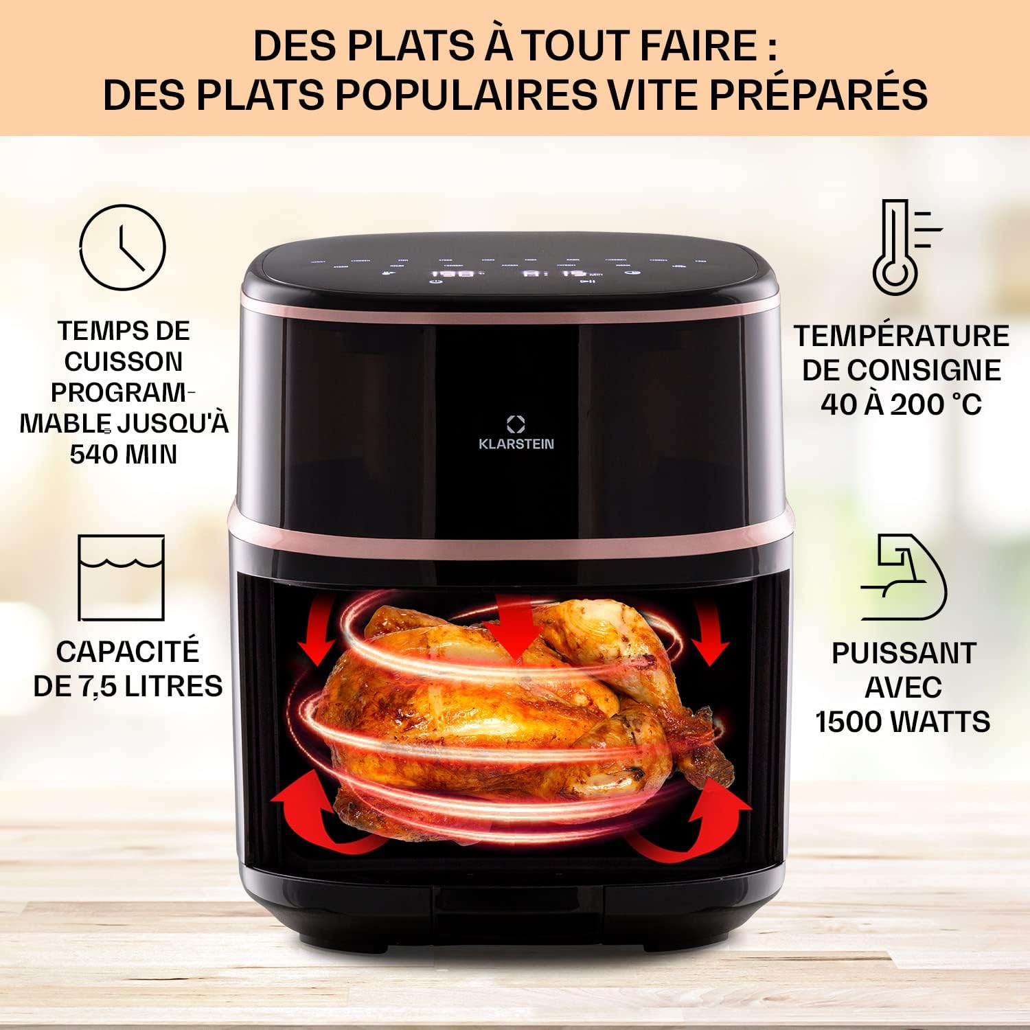 air-fryer-klarstein-air-bloom-black-7.5-litres-2