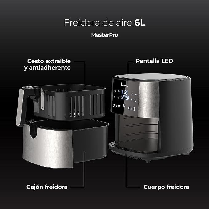 air-fryer-masterpro-6-litres-acier-2