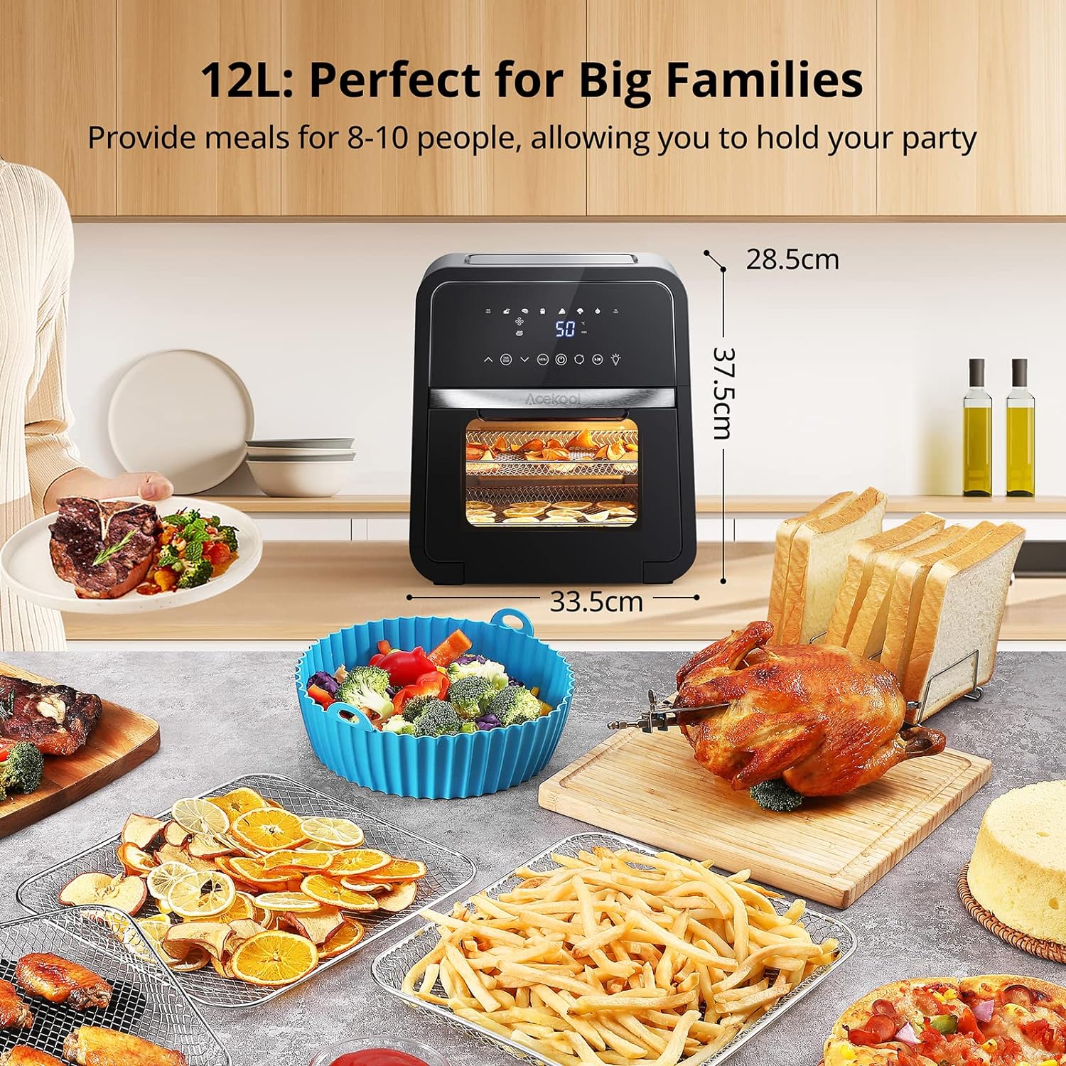air-fryer-Acekool-FT7-12-litres-noir-2