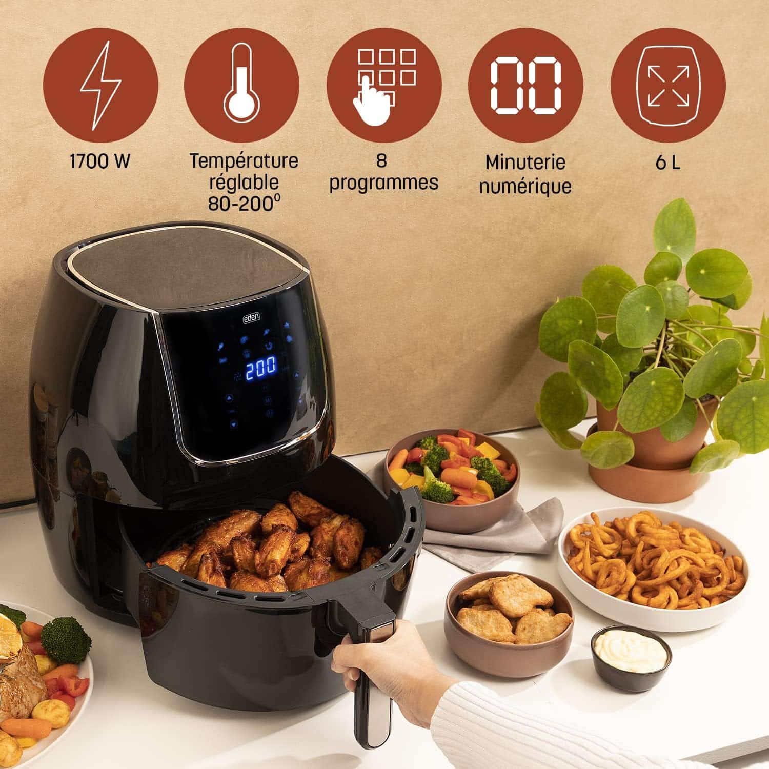 air-fryer-ED-7012-Eden-6-litres-noir-2