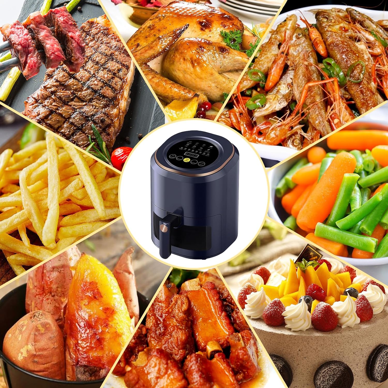air-fryer-Hoapin-4.5-litres-bleu-2