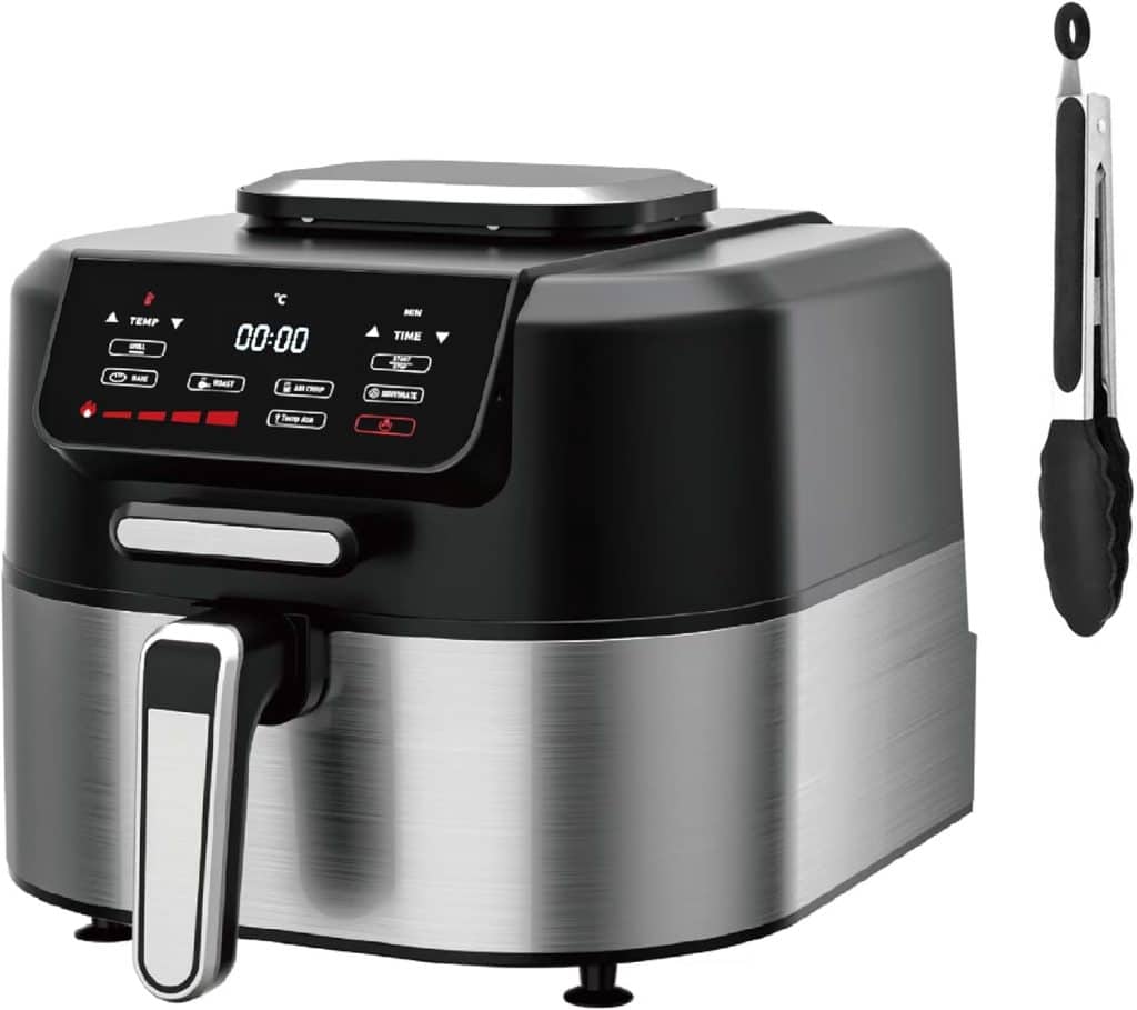 air-fryer-Lellaluka-6-litres-noir-acier