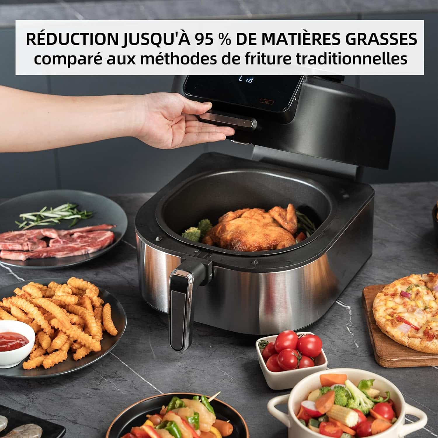 air-fryer-Lellaluka-6-litres-noir-acier-2