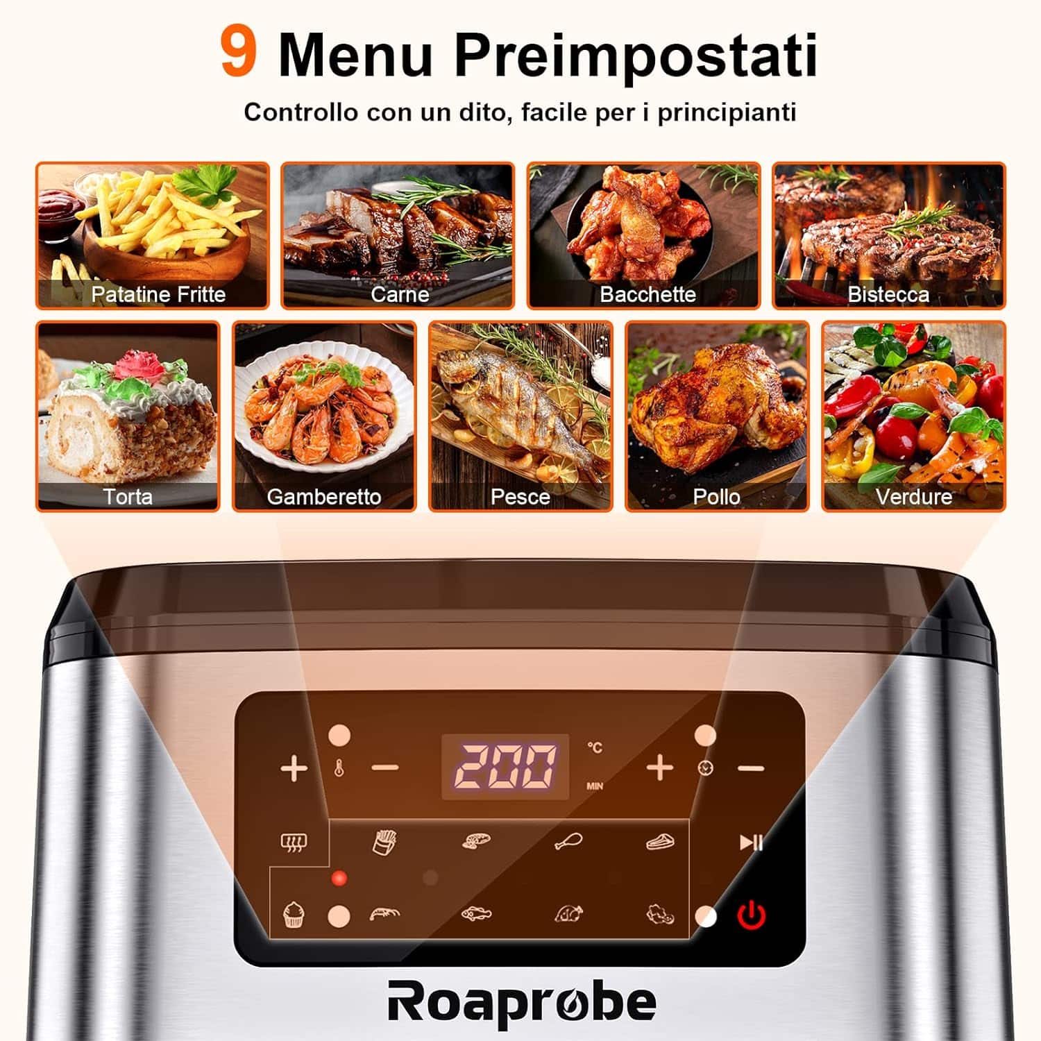 air-fryer-Roaprobe-KDF-592D-7.5-litres-noir-acier-2