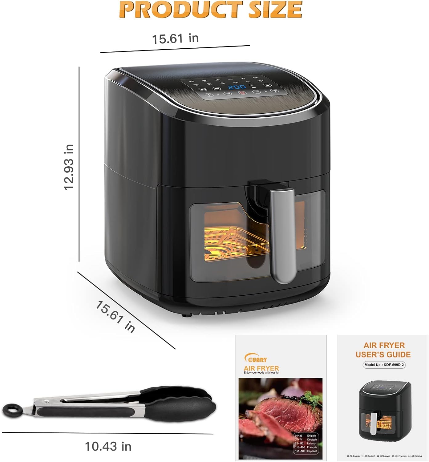 air-fryer-euary-KDF-561DW-7.5-litres-noir-2