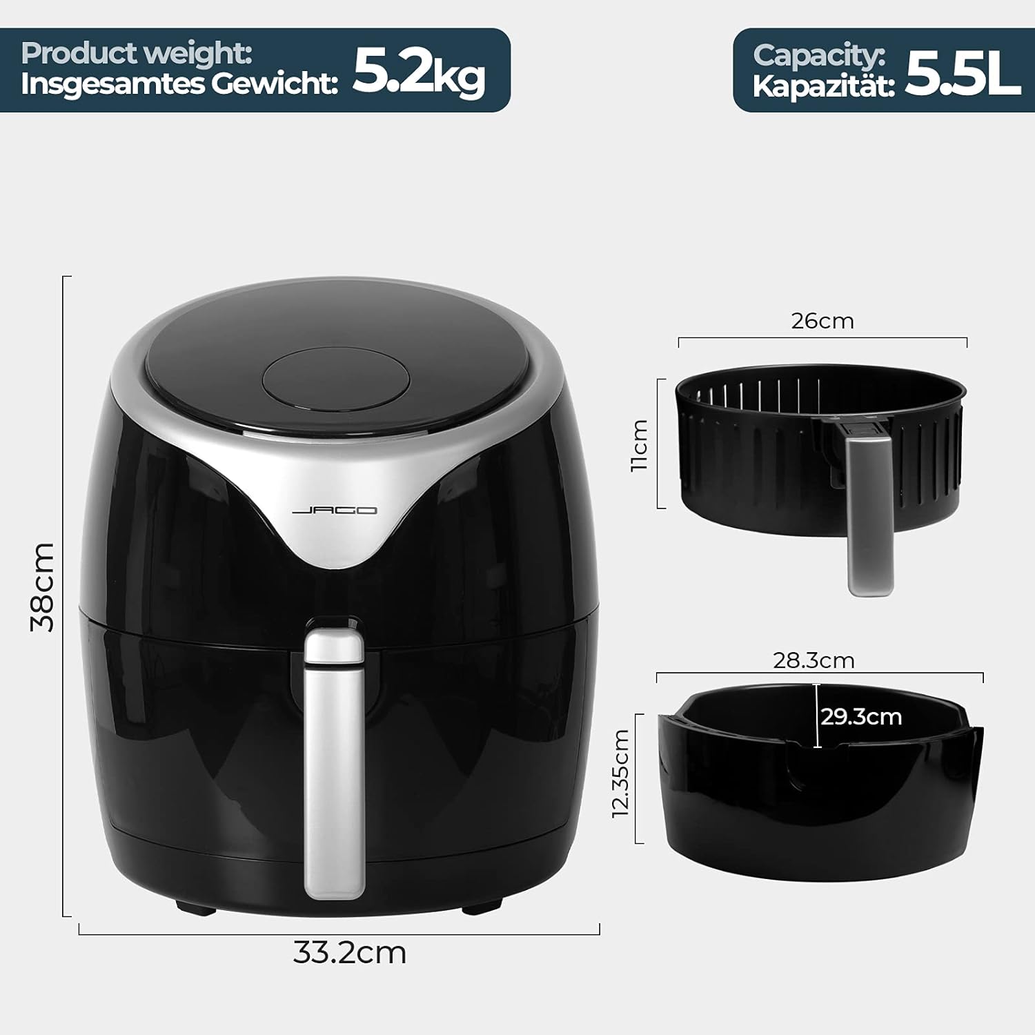 air-fryer-jago-ARFR02-5.5-litres-noir-3