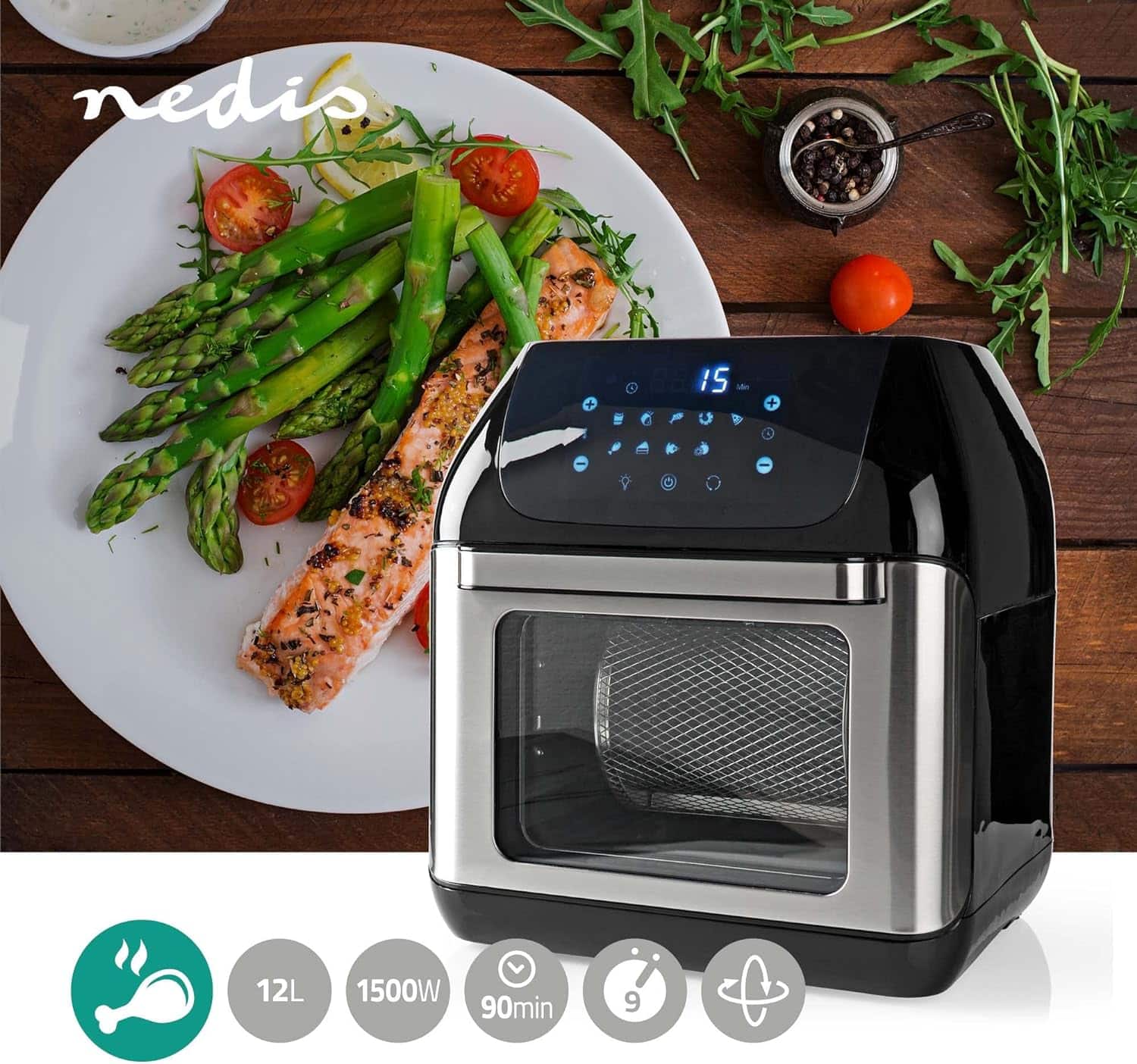 air-fryer-nedis-KAAFO300EBK-12-litres-noir-2