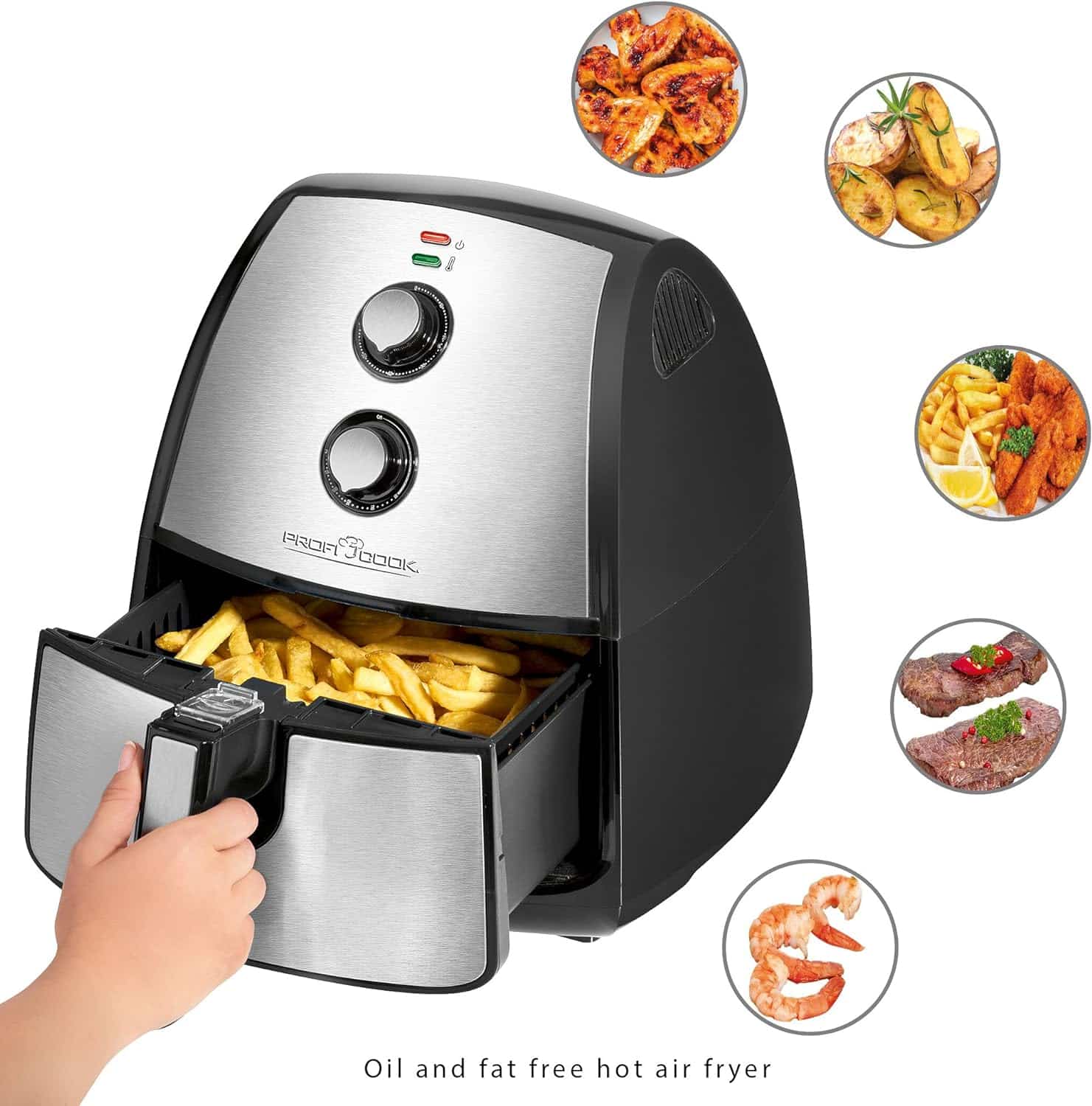 air-fryer-proficook-PC-FR1115H-3.5-litres-noir-acier-2