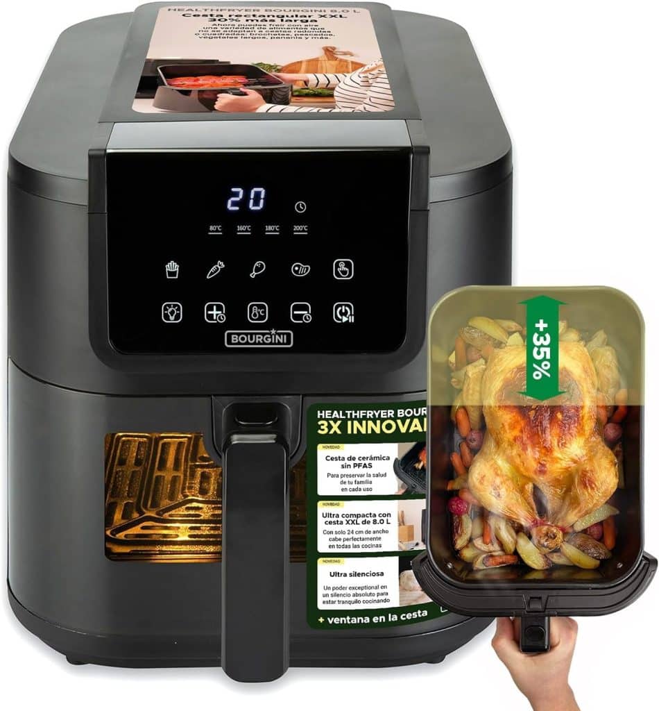 air-fryer-bourgini-18-4172-00-90-8-litres-noir