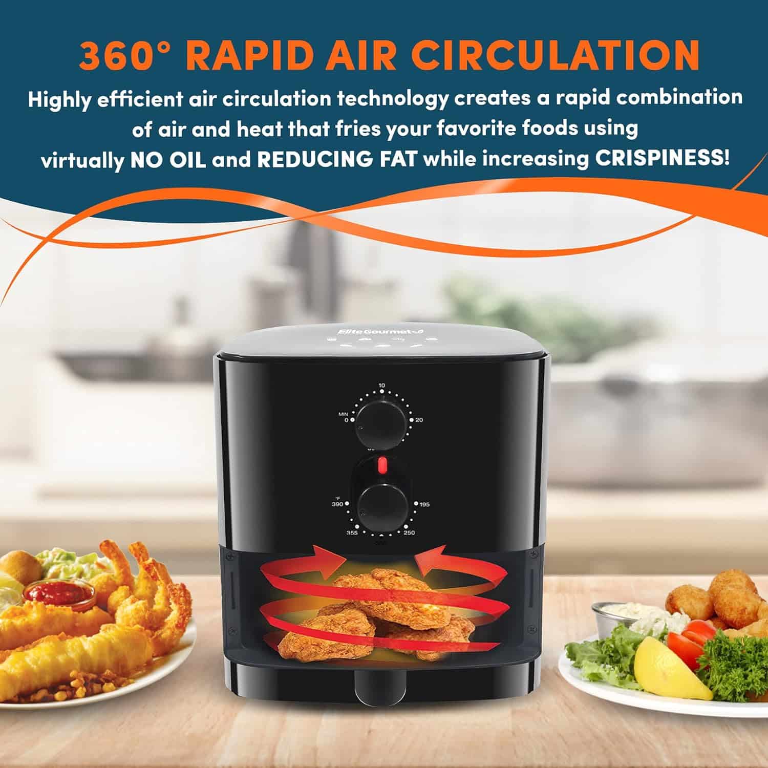 air-fryer-elite-gourmet-1-litre-noir-2