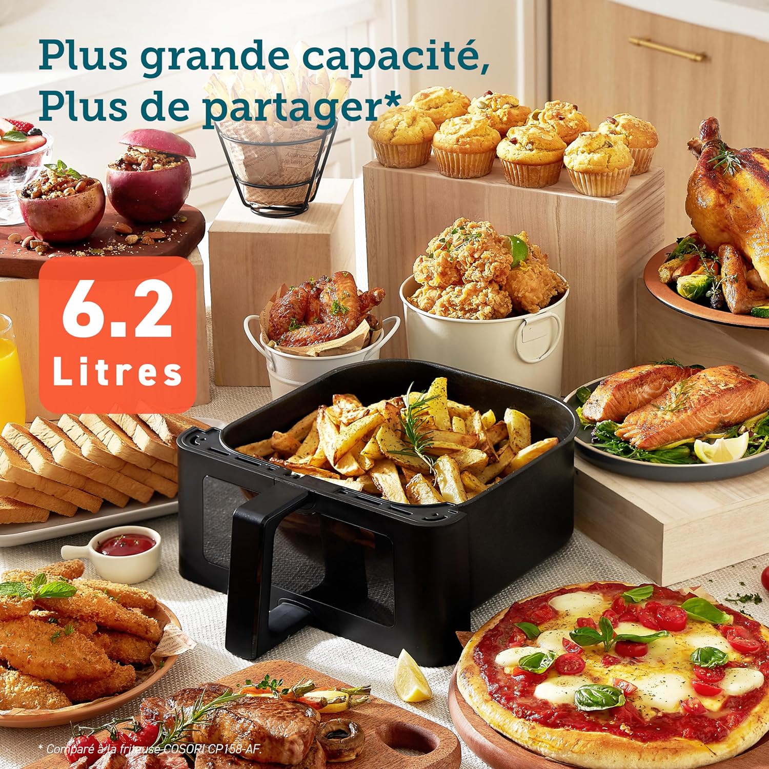 air-fryer-cosori-caf-p652-keu-6-2-litres-noir-3