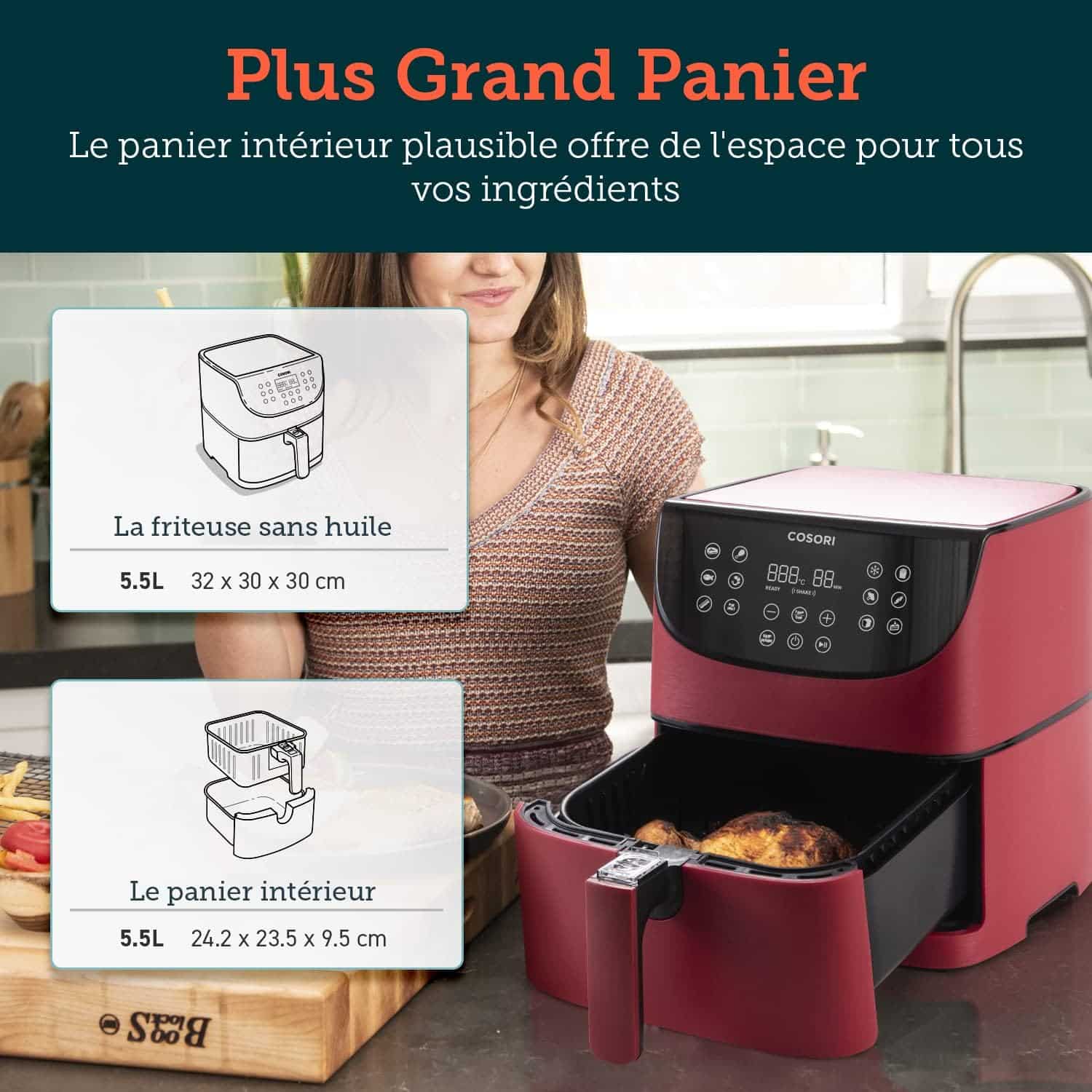 air-fryer-cosori-cp158-af-r-5-5-litres-rouge-3