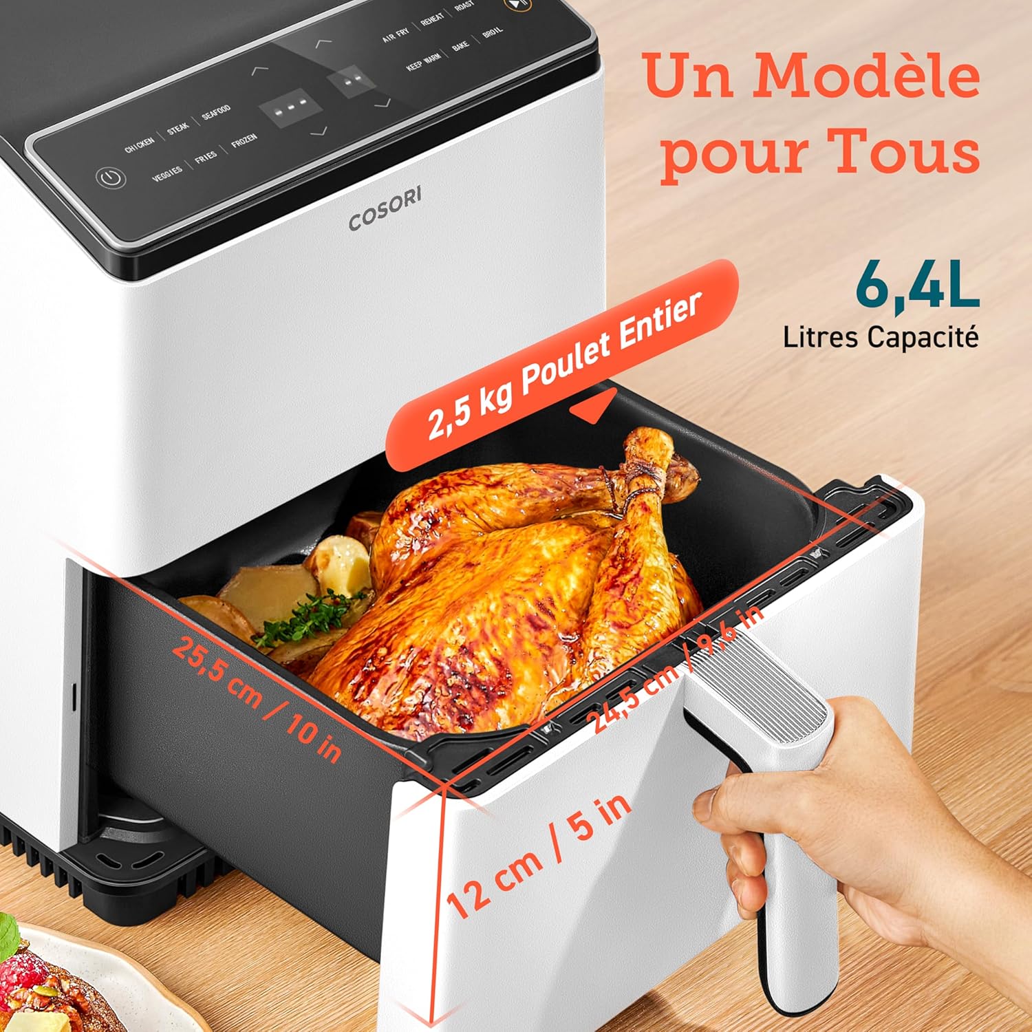 air-fryer-cosori-dual-blaze-b-6-4-litres-blanc-2