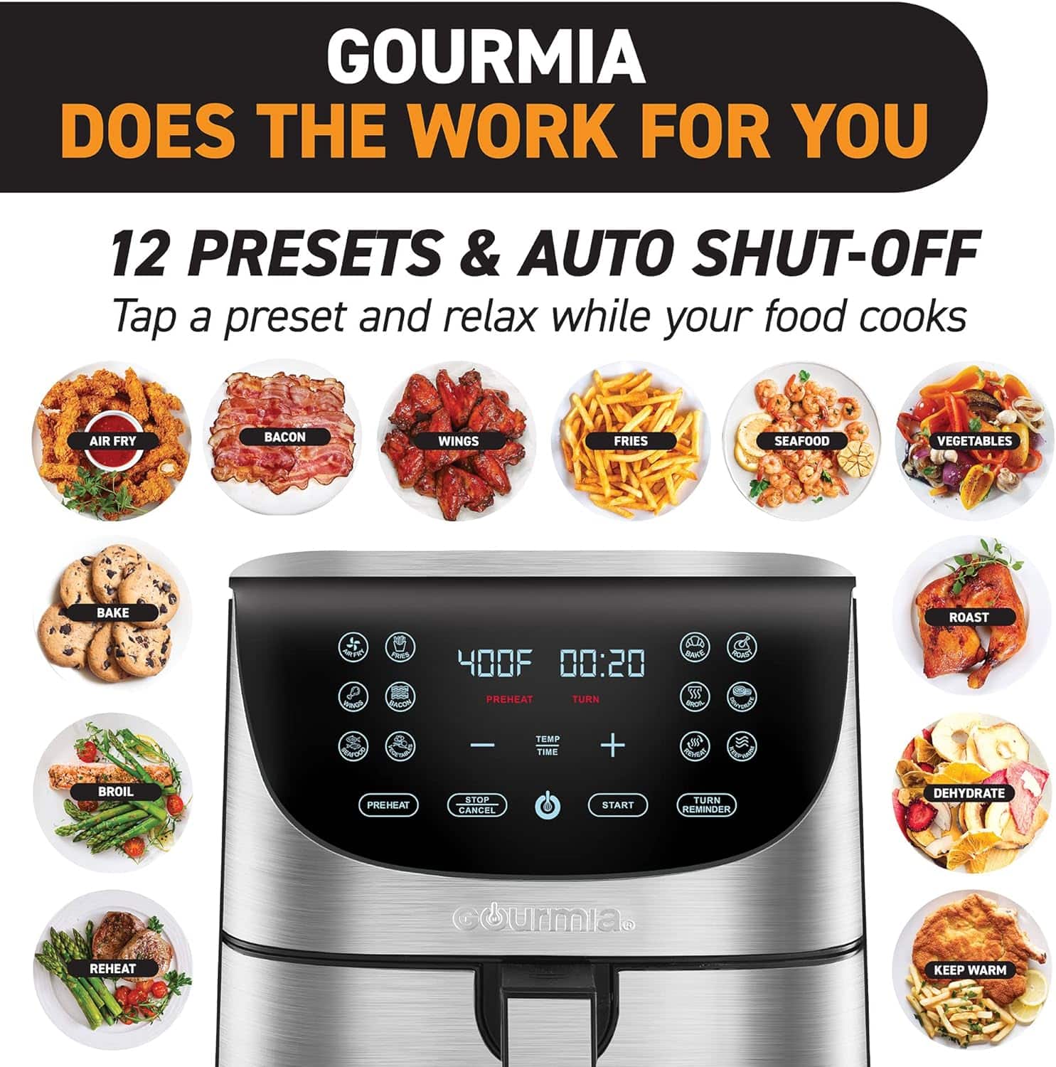 air-fryer-gourmia-gaf778-6-6-litres-inox-2