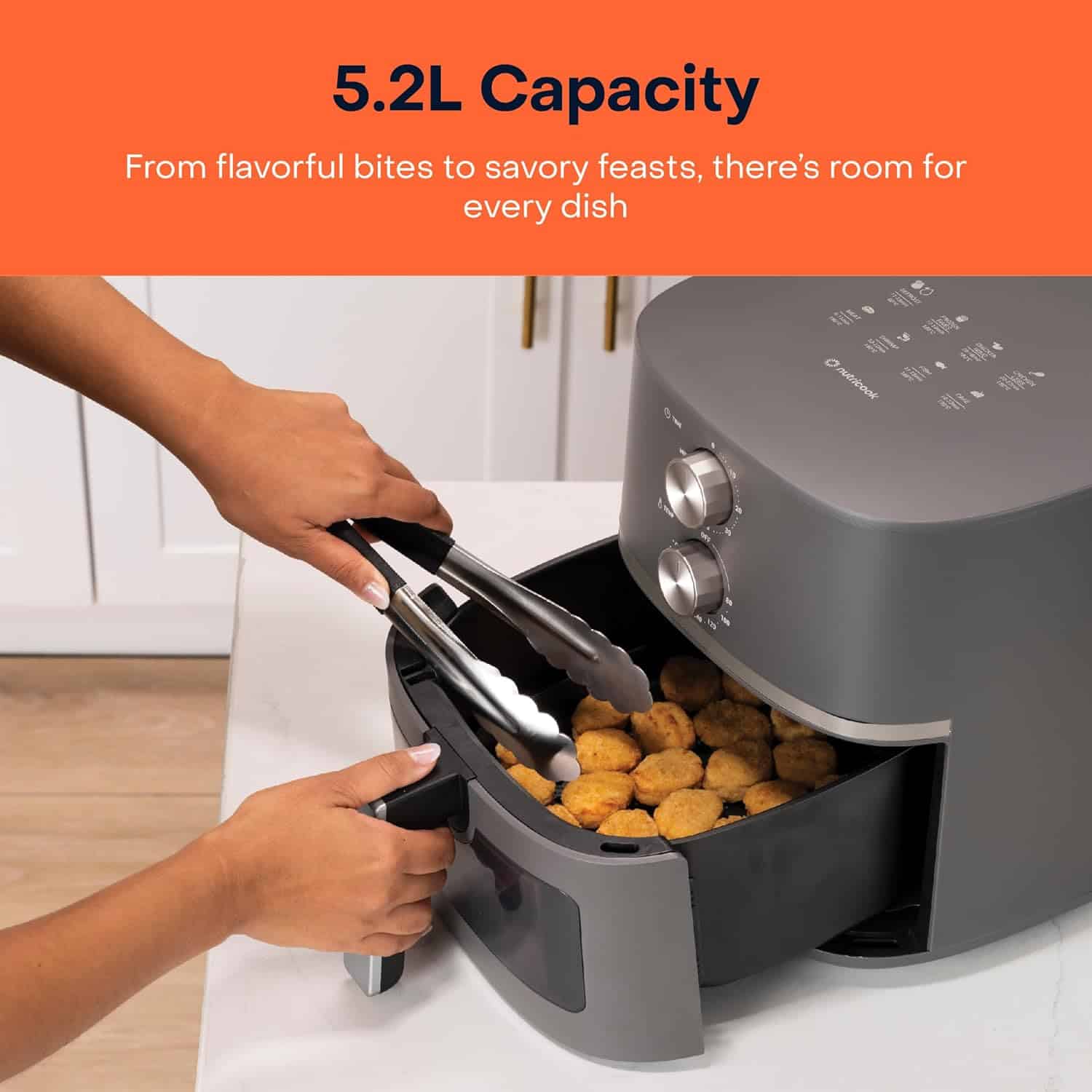 air-fryer-nutricook-essentials-classic-vision-gris-argent-afe152m-5-2-litres-gris-2
