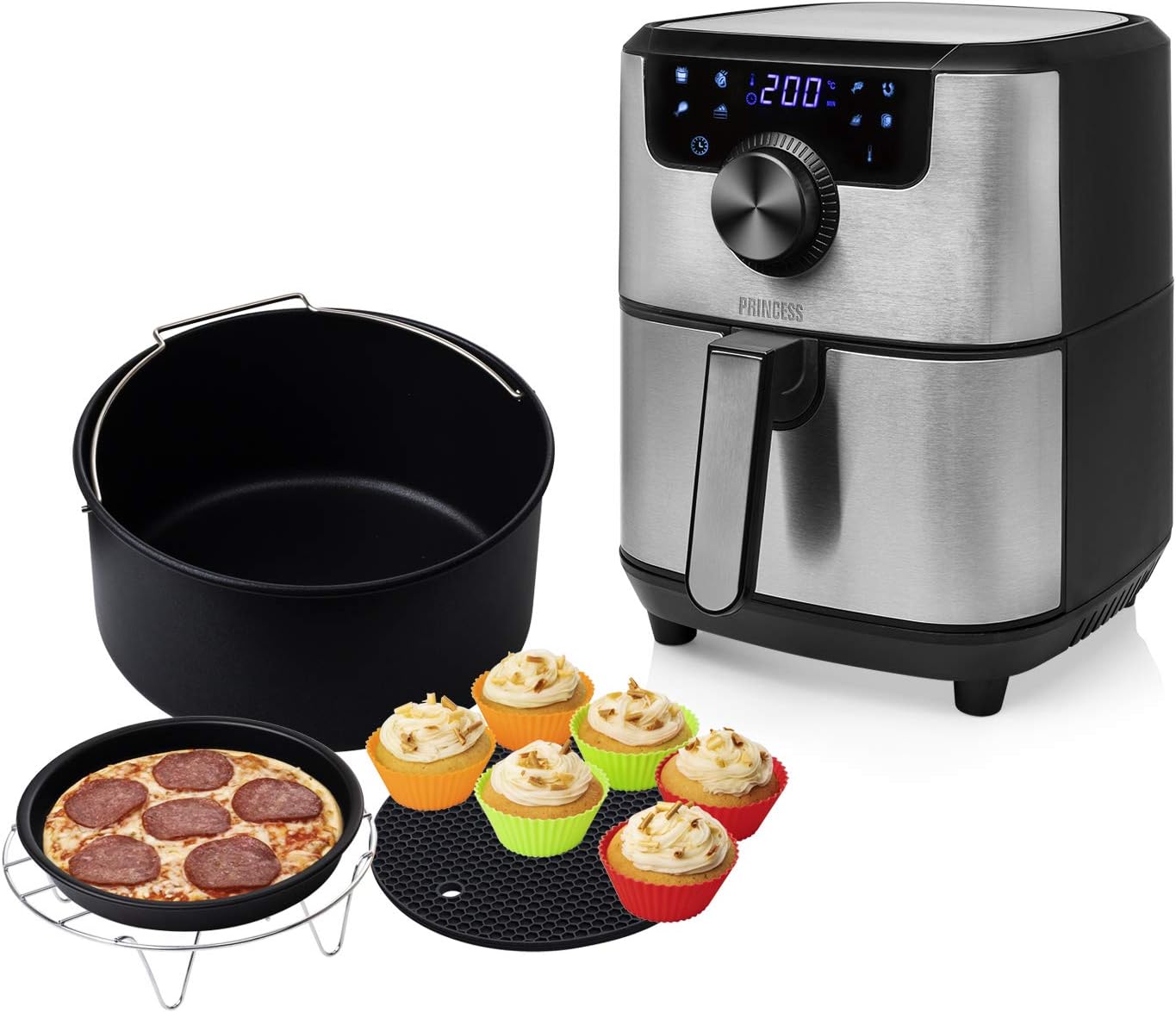 air-fryer-princess-numerique-xxl-4-5-litres-inox-2