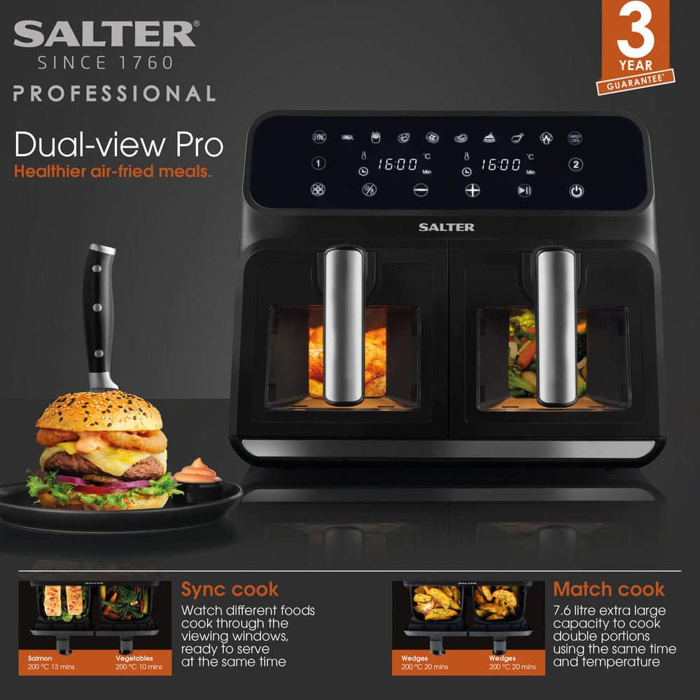 air-fryer-salter-dual-view-pro-and-thermometer-set-combo-8720A-7-6-litres-noir-3